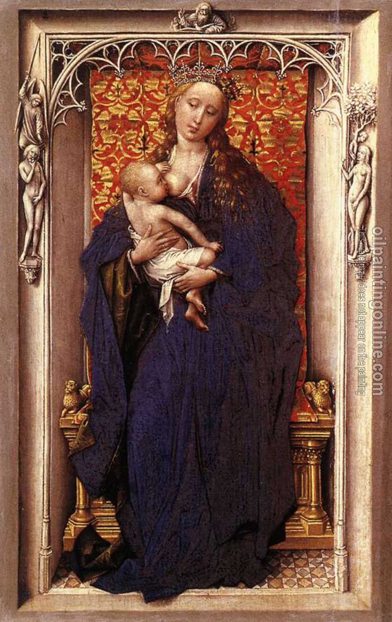 Weyden, Rogier van der - Madonna and St Catherine of Alexandria-Diptych left